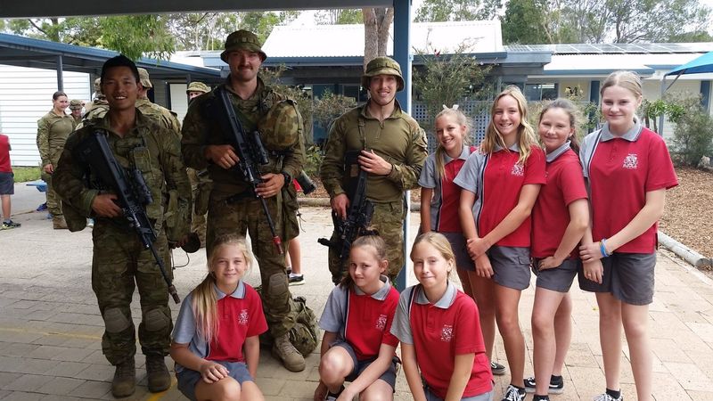 The students enjoyed a visit from the personnel from the Royal College of Duntroon in Canberra