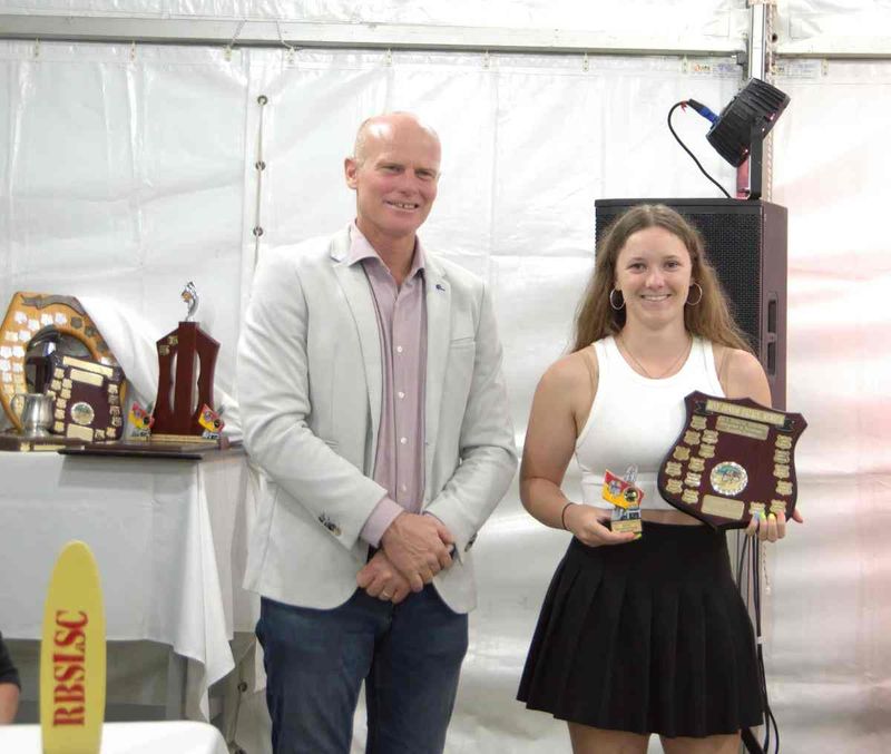 Best Junior Patrol Member. Winner Sophie Schooth, Gympie Mayor Glen Hartwig presenting the award.