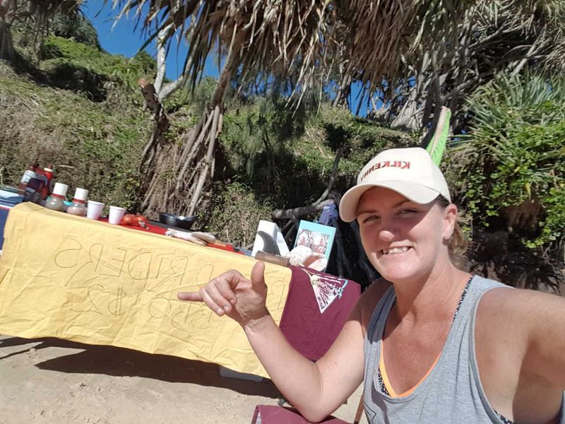 “I’m so lonely”, BJ Parton holds the fort for the boardriders fun day and fundraiser last month