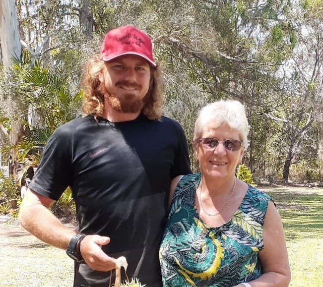 Tony, who has commenced his training as a steerer/sweep for the Cooloola Dragon Boat Club with coach Sandy Wooster.- they wou