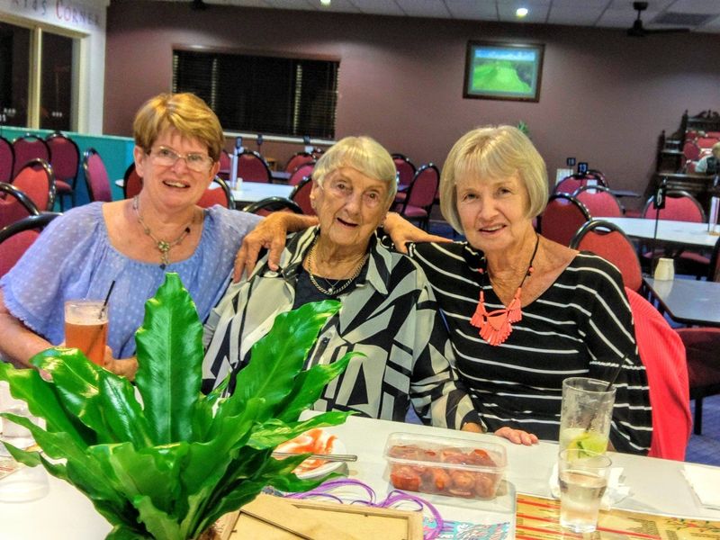 Jan Law and Jan Hughes celebrating Jean Barnett’s 93rd birthday last year - in 2020 Jean's 94th birthday celebrations were a