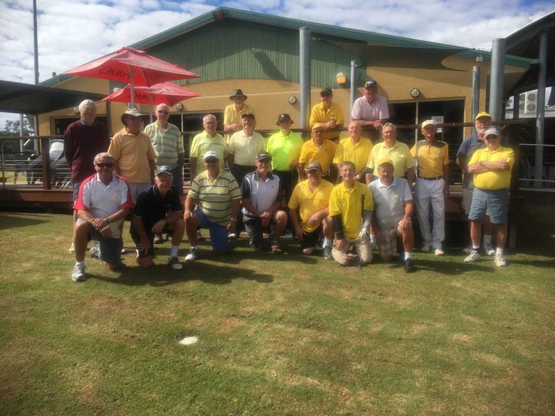 Tin Can Bay men wore yellow in support of Jarrod Lyle, 36 year old Australian former US PGA tour player who died on August 8