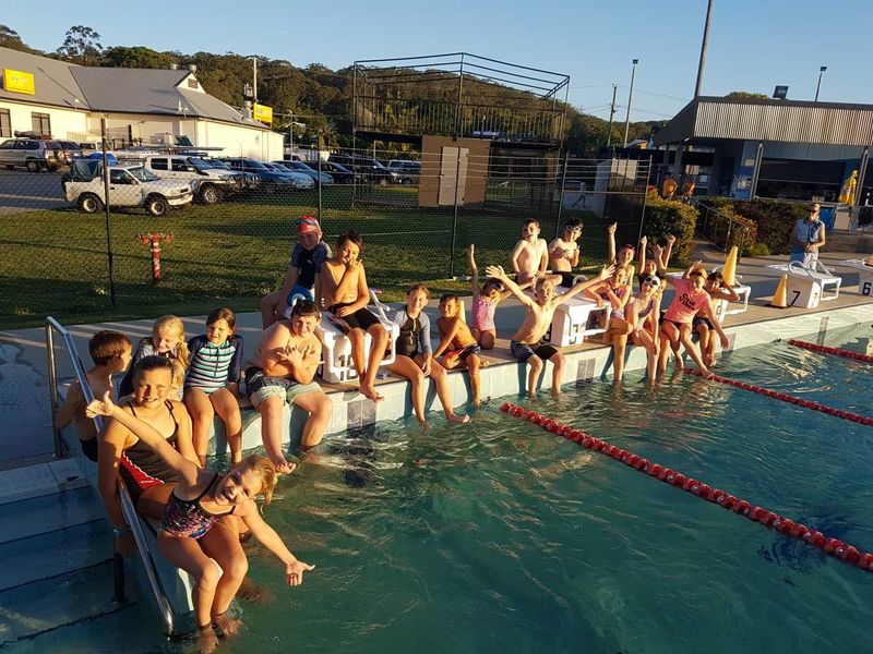 Swim club break up for Christmas at the Rainbow Beach Aquatic Centre