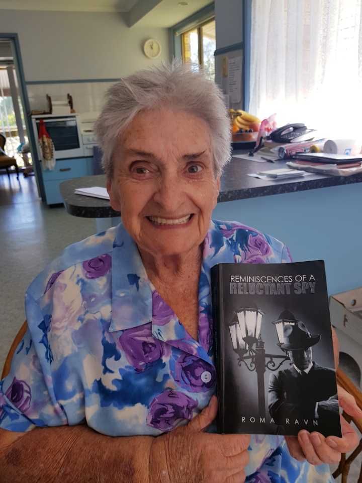 Roma Ravn with her latest novel Reminiscences of a Reluctant Spy