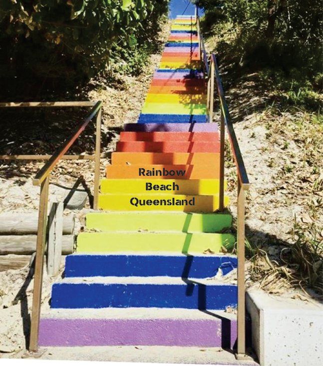 The Stairs with the words Rainbow Beach, Queensland have now been approved (image only for story purposes)