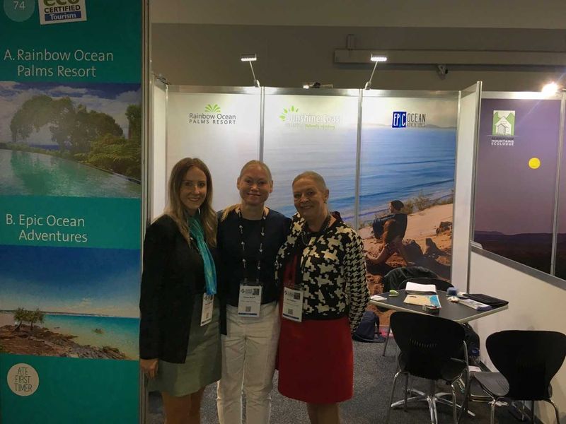 Tanya Beech from Rainbow Ocean Palms and Jan Foletta, Great Beach Drive 4WD Tours - say hi to another Rainbow local at ATE17,