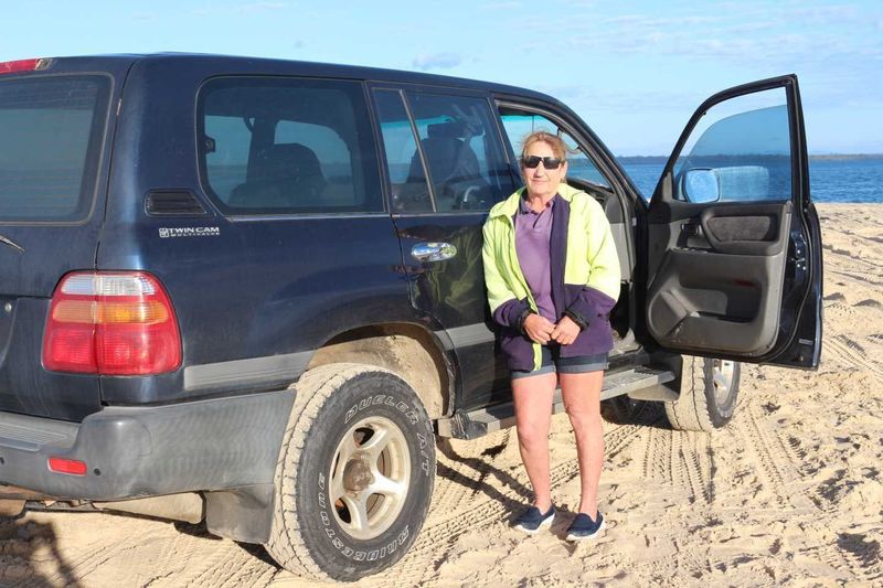 Wanda Deen on her way to deliver the mail to Fraser Island which she does twice a week
