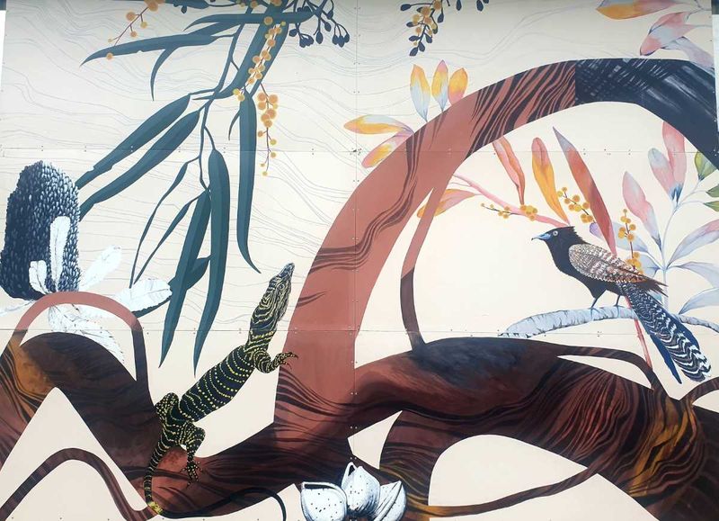 Come and see the trial artwork affixed to the rear of the Rainbow Beach Community Hall.