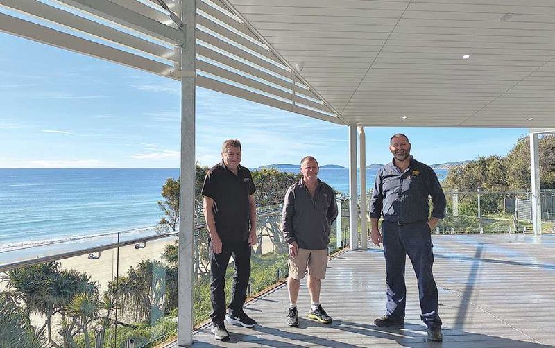 Surf Club General Manager, Ray Holland, Supporters Club President, John Greaney and Surf Club President, Shane Handy take the