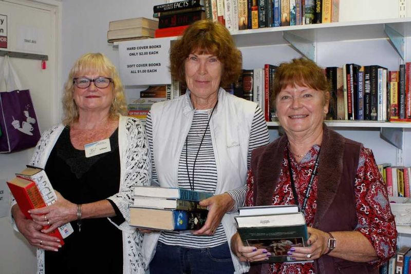 Volunteers Lillian Cook, Jennifer Williams and Eileen Holyoak invite you to the Resource Centre Book Sale!