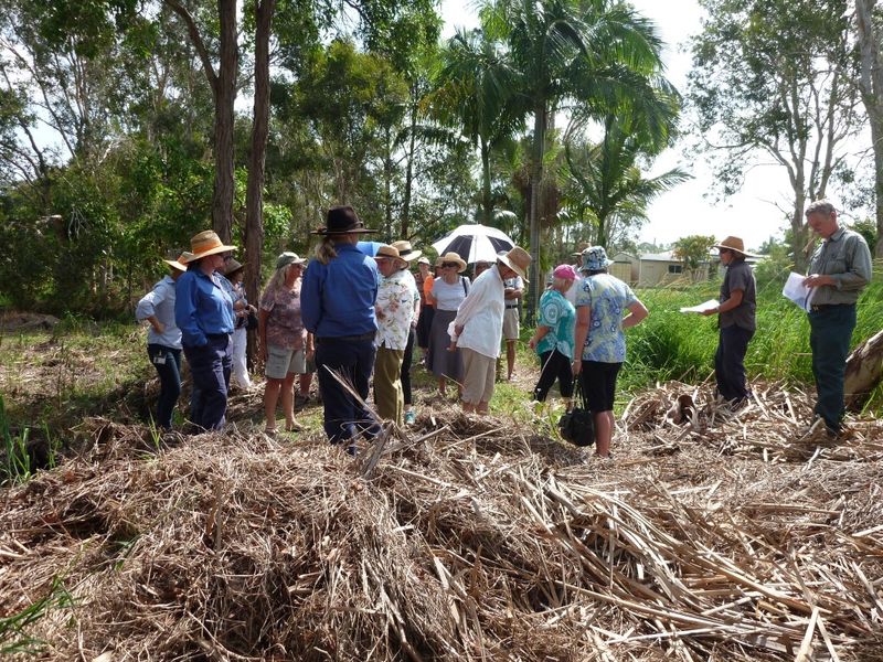 Hydrologist Ken Bubb explains WSUD at a Burton Creek tributary, Cooloola Cove
