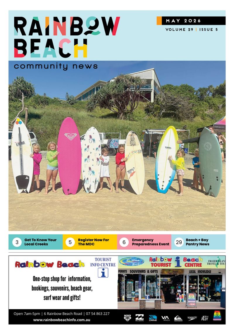 Rainbow Beach Boardriders Club Micro Groms ready for their heat! See page 14 for the latest from the club.
