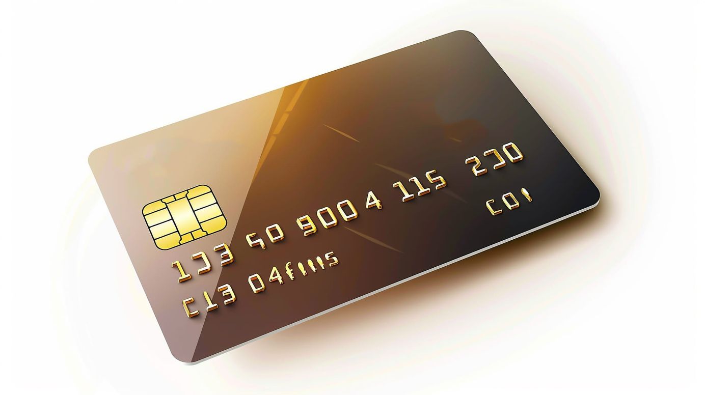 Generic dark gold credit card lying flat on surface