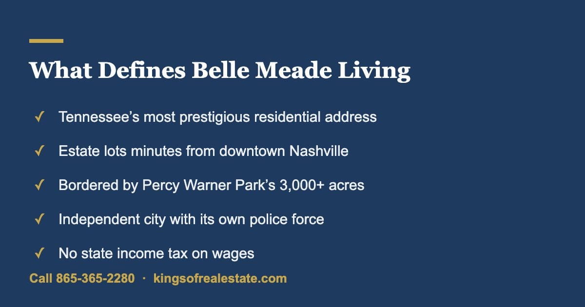 What defines living in Belle Meade TN in 2026