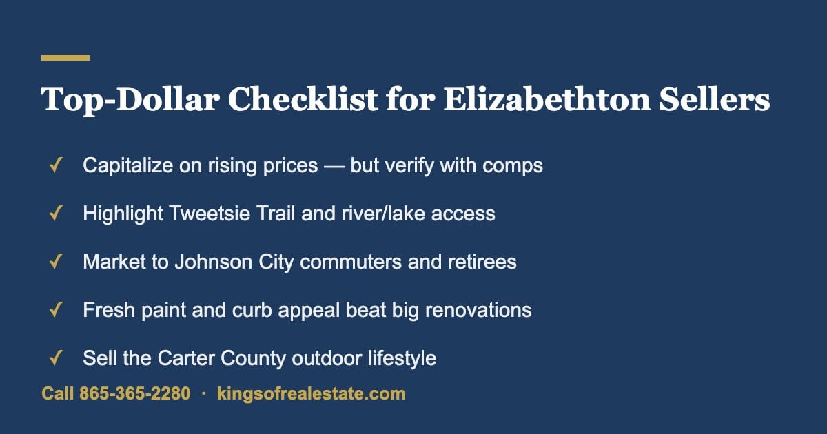 Top-dollar checklist for Elizabethton TN home sellers in 2026