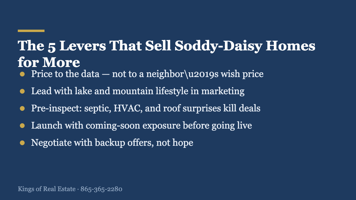 Five levers that help Soddy-Daisy TN sellers get top dollar in 2026