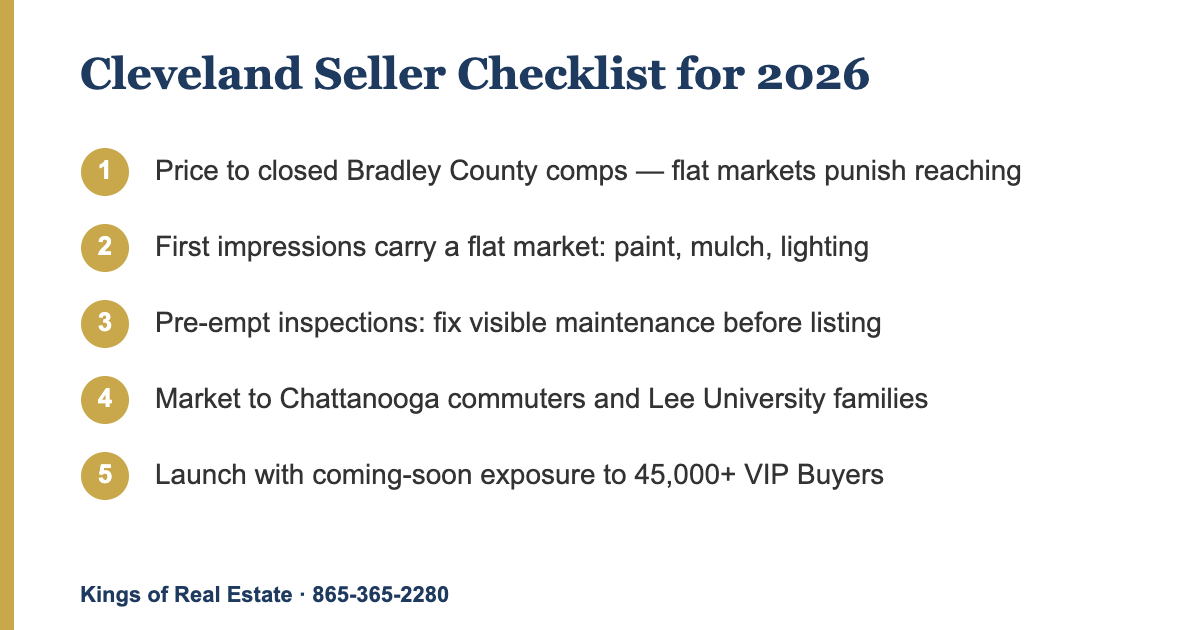 Cleveland TN home seller checklist 2026