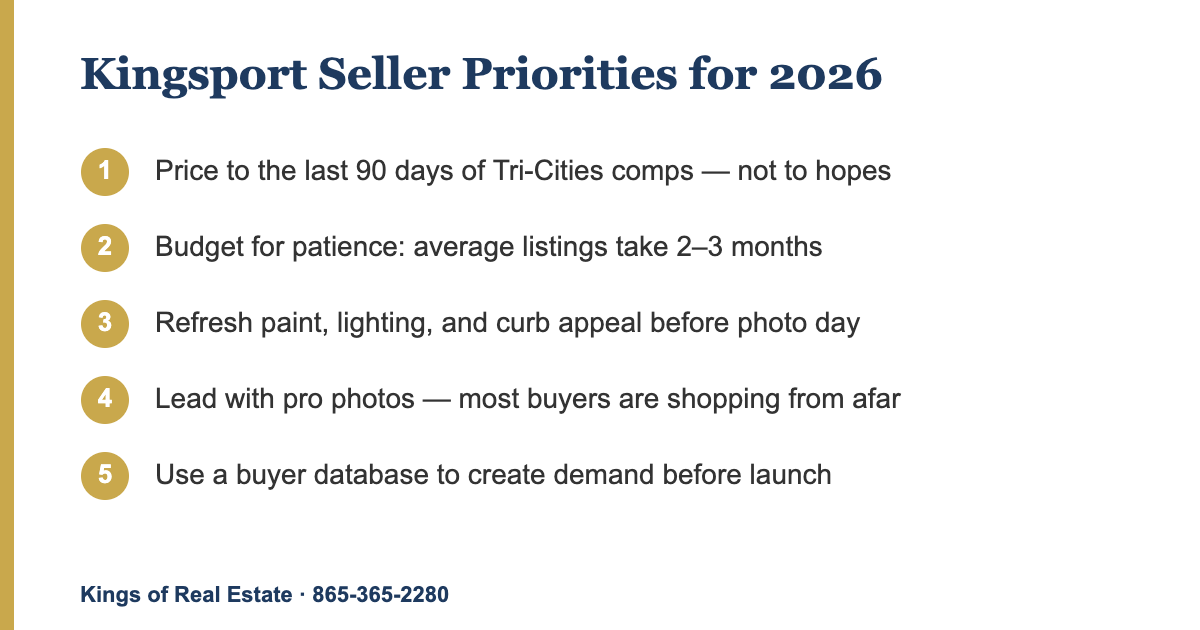 Kingsport TN seller priorities checklist 2026