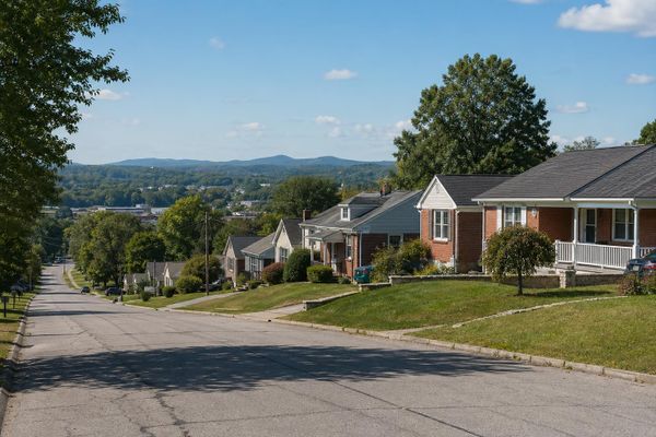 Johnson City Tennessee neighborhood with practical single-family homes and rolling terrain