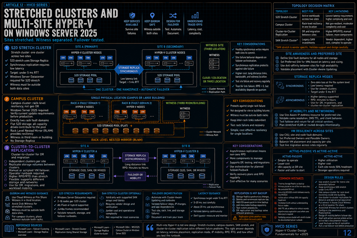 Stretched Clusters and Multi-Site Hyper-V on Windows Server 2025