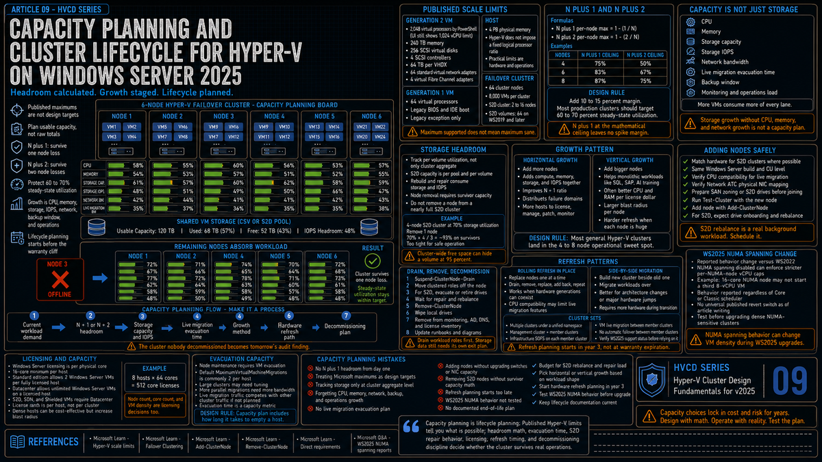 Capacity Planning and Cluster Lifecycle for Hyper-V on Windows Server 2025