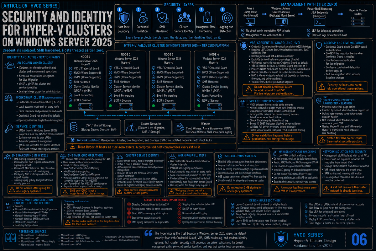 Security and Identity for Hyper-V Clusters on Windows Server 2025