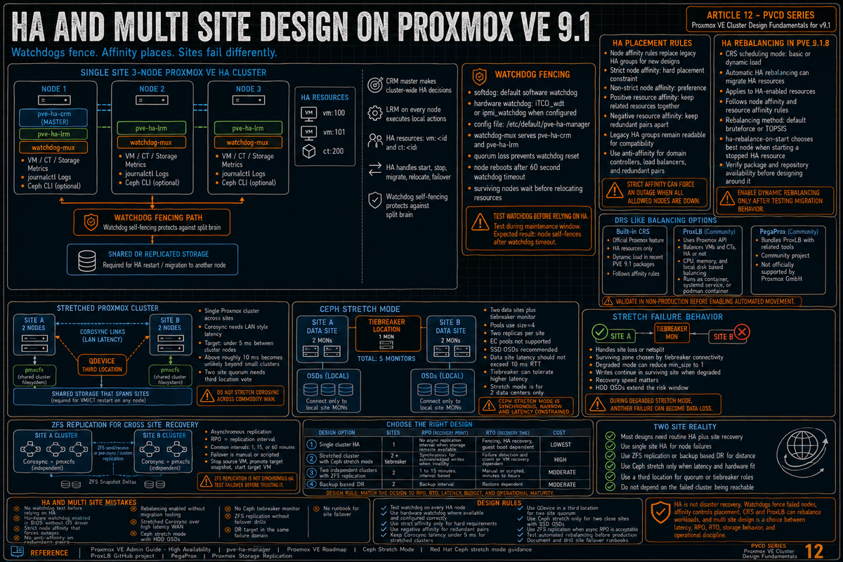 HA and Multi Site Design on Proxmox VE 9.1