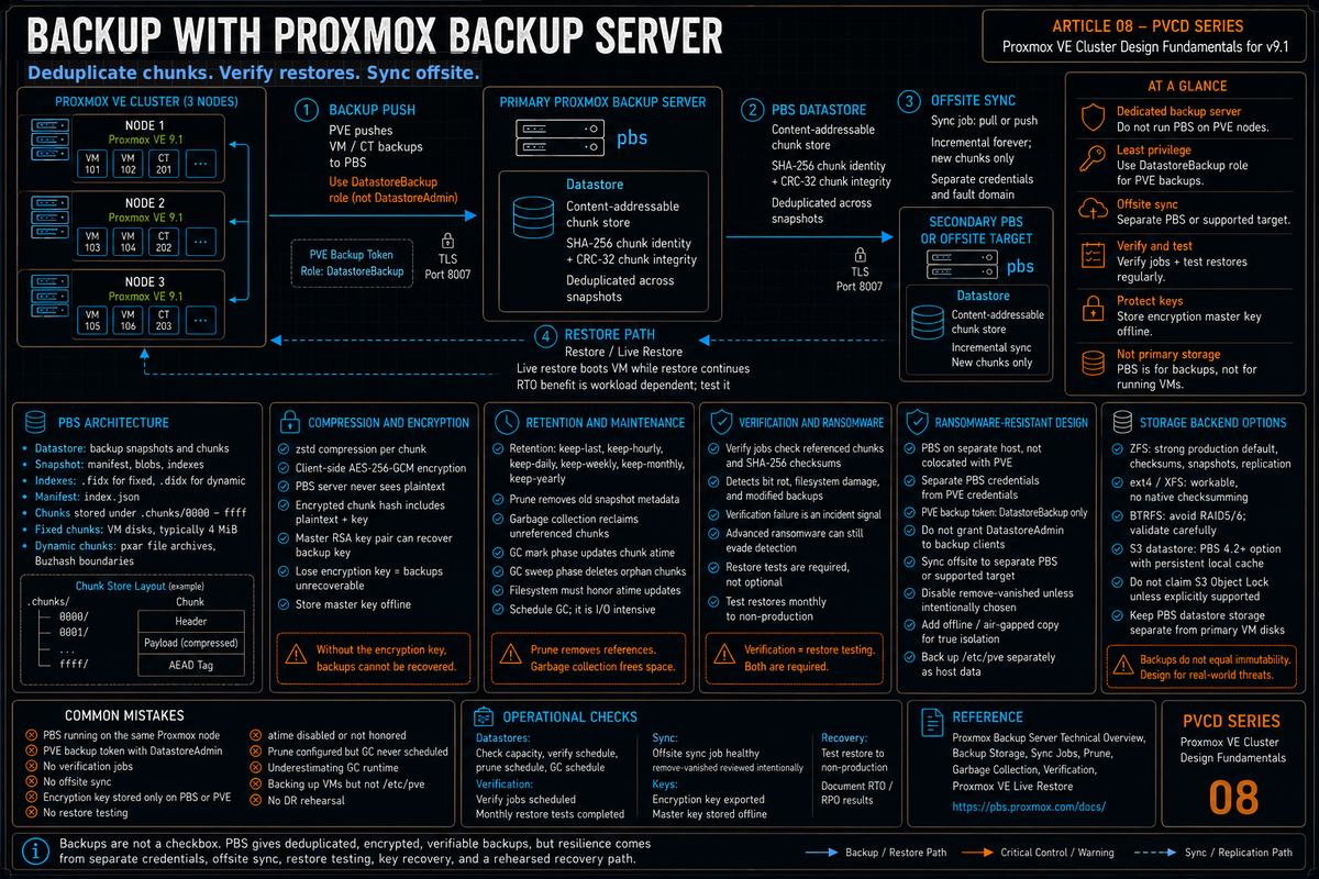 Backup with Proxmox Backup Server: Architecture, Operational Design, and Ransomware Resistance