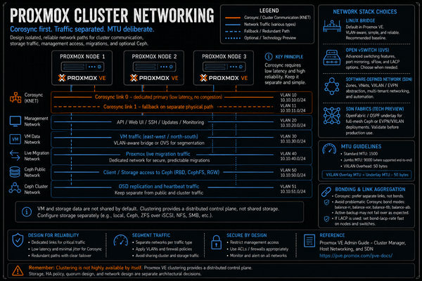 Proxmox Cluster Networking: Linux Bridge, OVS, SDN, and the Corosync Rule
