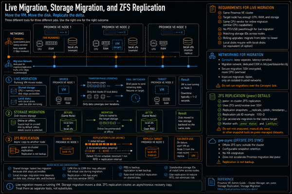 Live Migration, Storage Migration, and ZFS Replication on Proxmox VE 9.1