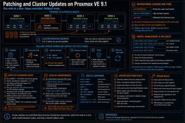Patching and Cluster Updates on Proxmox VE 9.1