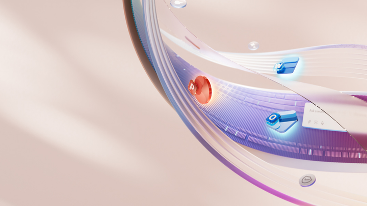 Microsoft Copilot Frontier Banner with PowerPoint, Word, and Outlook icons