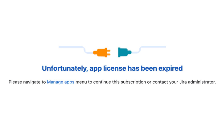 Error screen with a license has expired message