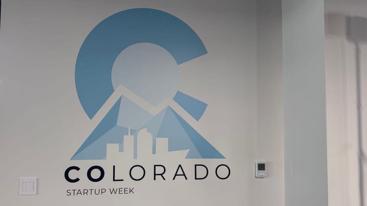 Photo of the wall at art for Colorado Startup Week