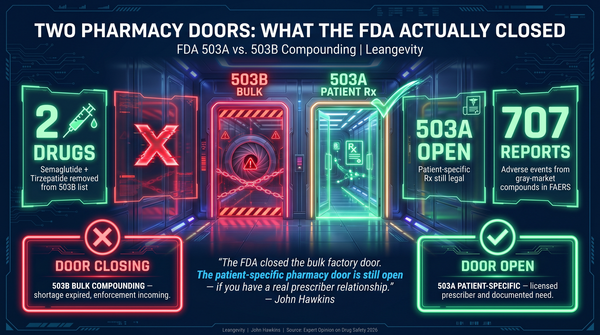 503A vs 503B compounding pharmacy comparison showing sourcing and sterility differences for peptide access