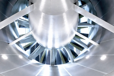 A wind tunnel for automotive testing.