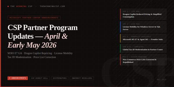 Microsoft CSP Partner Program Updates — Late April & Mid-May 2026