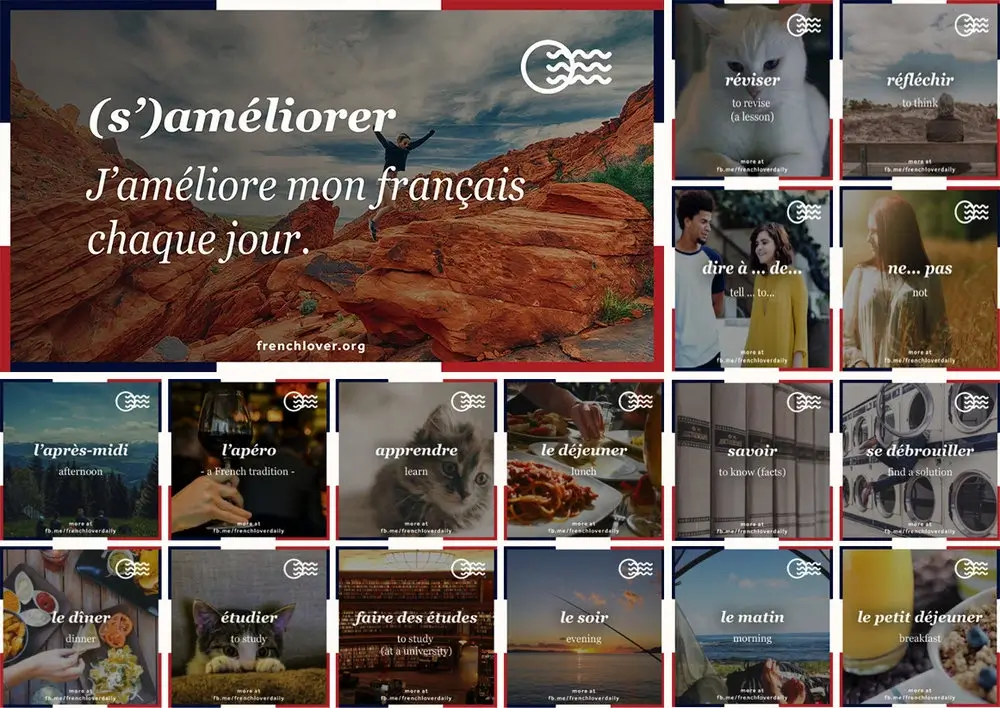 A collage of images from the french lover daily series