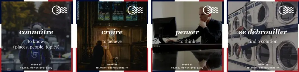 Four images from DailyFrench French lover daily project