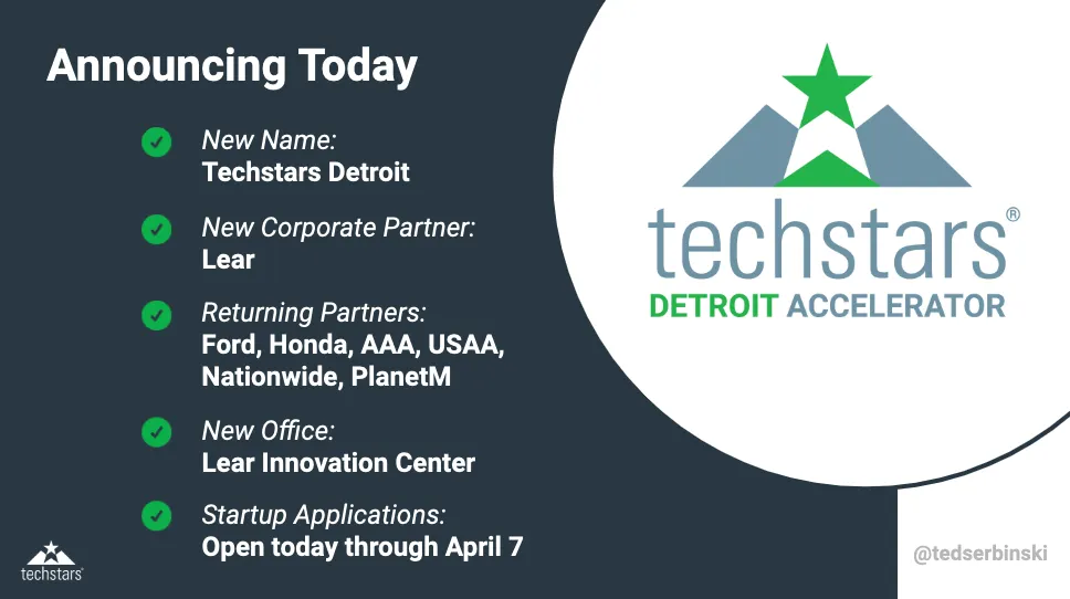 Transforming Techstars Mobility to Techstars Detroit