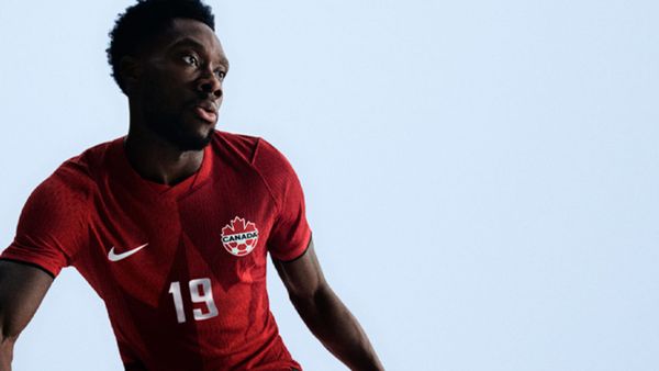 Alphonso Davies in 2026 Canada Home kit