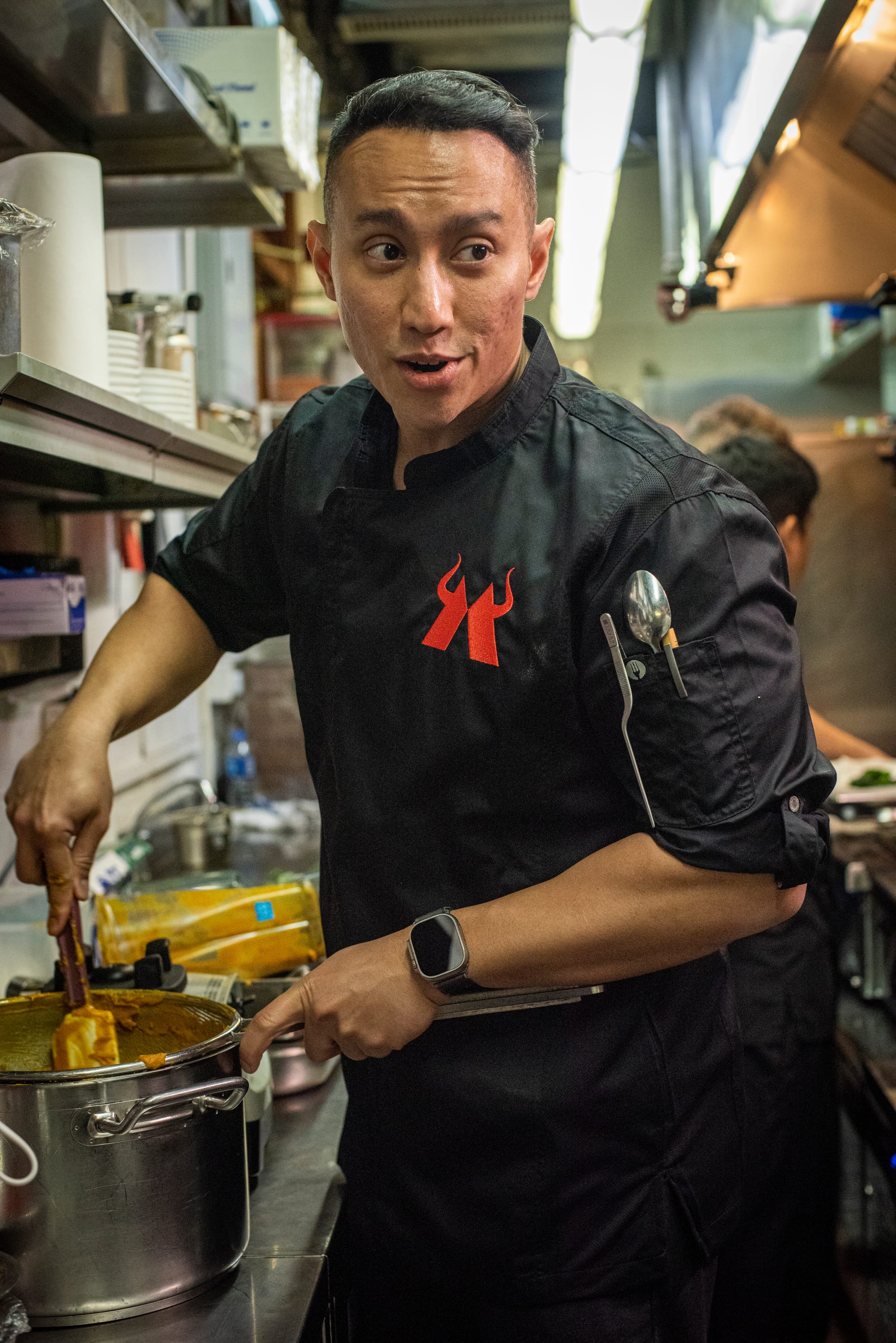 Chef Yuda Bustara on the set of Netflix's The Maverick Academy