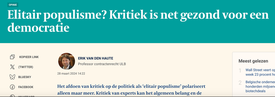 Populisme élitiste ? La critique est justement salutaire pour une démocratie