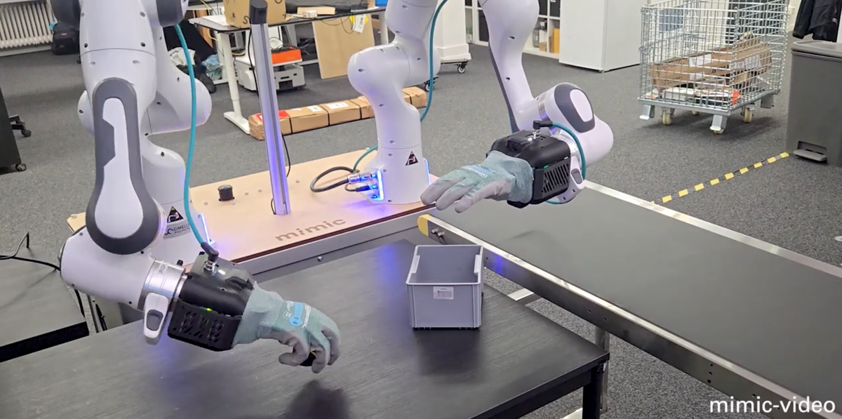 mimic-video Uses Pretrained Video Models to Improve Robot Learning Efficiency by 10x