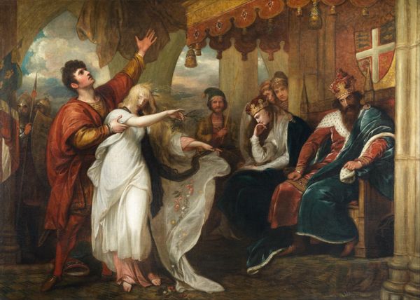 A painting by Benjamin West - Hamlet- Act IV, Scene V (Ophelia Before the King and Queen)