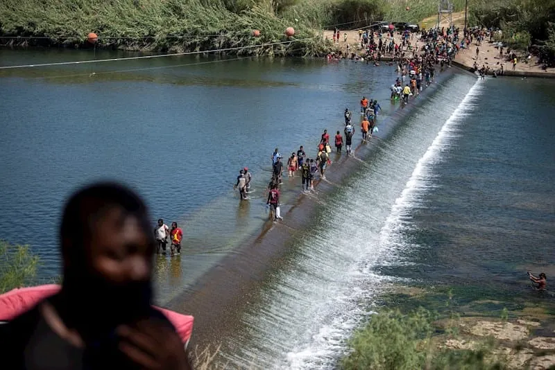 Migrantes haitiano en Del Rio, Rio Bravo