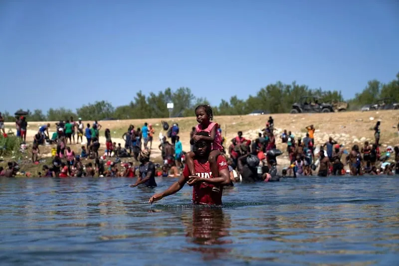 Migrantes haitianos en Del Rio