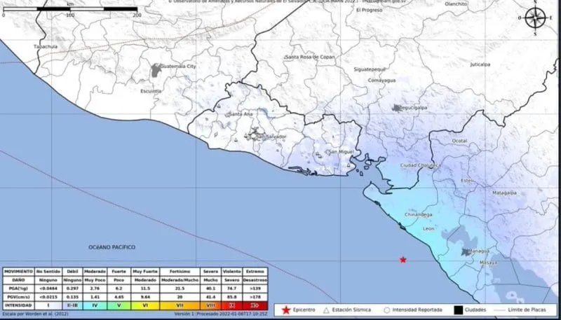 Terremoto de magnitud 6,2 sacude Nicaragua y El Salvador