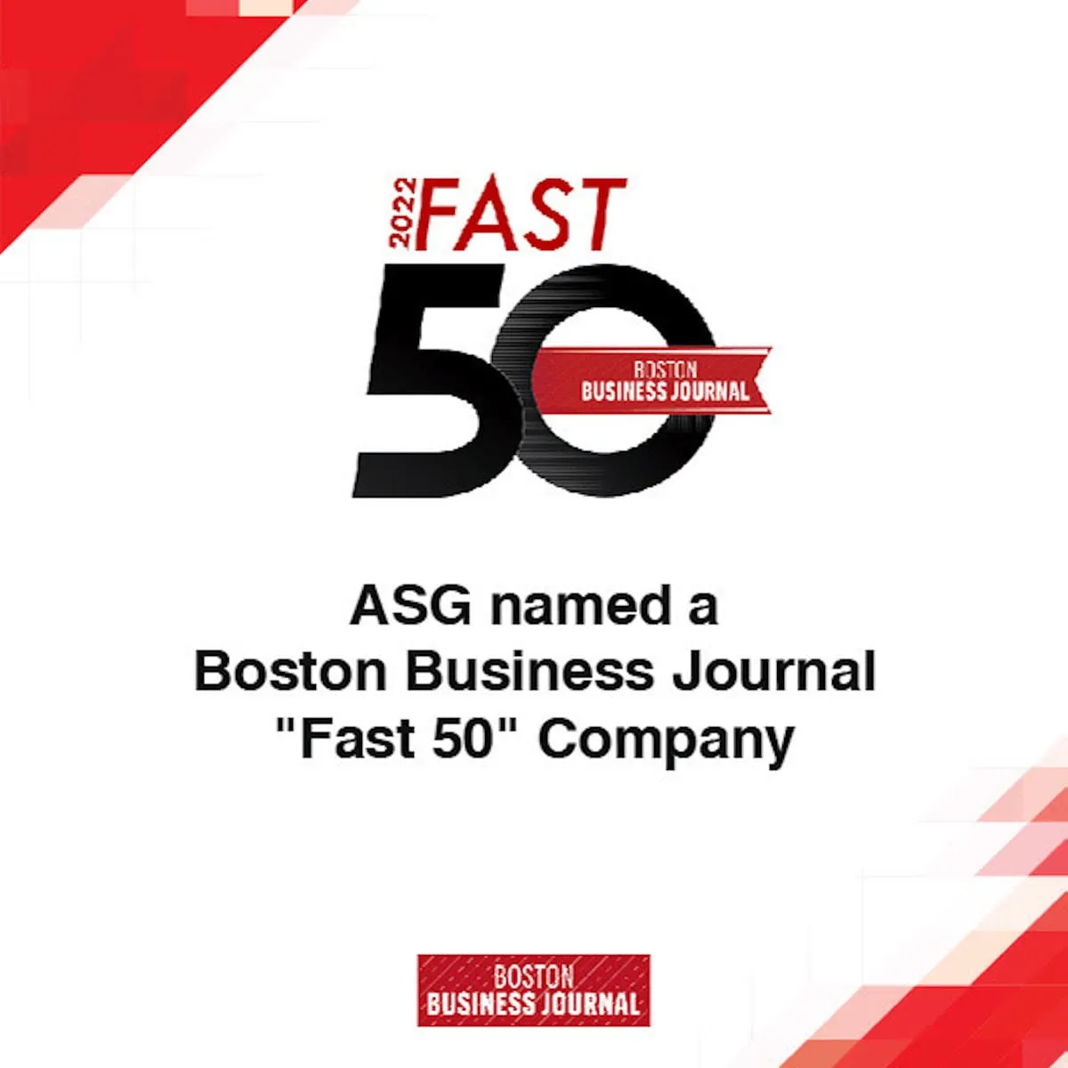 ASG entre las empresas de más rápido crecimiento de Massachusetts, según BBJ Fast 50