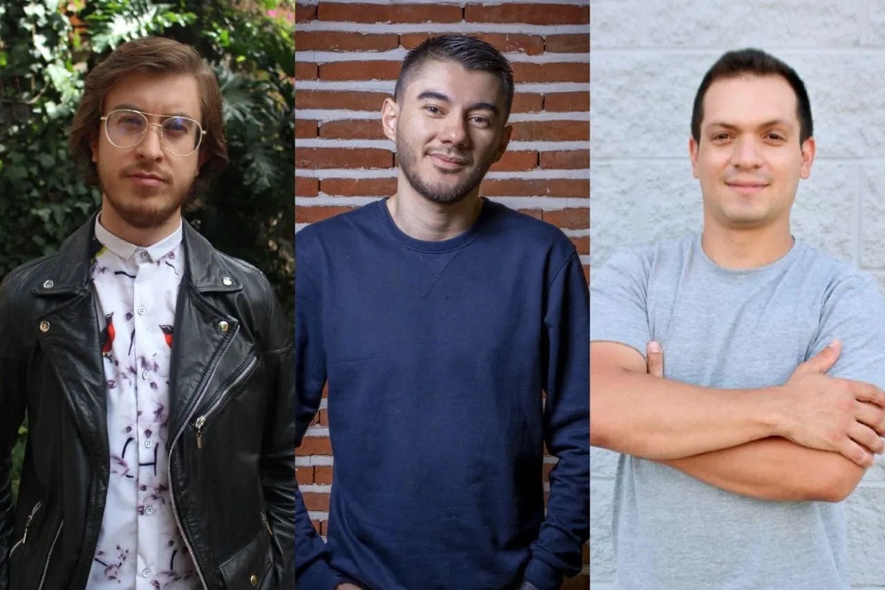 Augusto Moreno COO, Juan Pablo Triviño CEO, Juan Diego Garcia CIO.